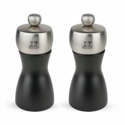 Promo ✔️ Duo Moulin à Poivre et à Sel Fidji 12 cm Noir-Inox Peugeot 🛒